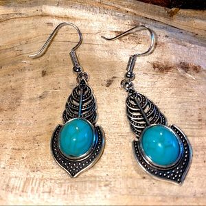 Turquoise and Silver Color New Dangle Earrings New for The Season